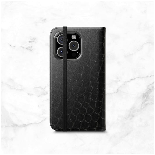 Black Viper - iPhone Flip Case Wallet, Leather Folio Case Phone Case-aesthetic phone case-shockproof phone case-cute phone case-designer phone case-elegant phone case-luxury phone case-phone accessories-fashion accessory