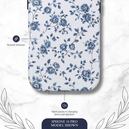 Porcelain Petals - iPhone Case Phone Case-aesthetic phone case-shockproof phone case-cute phone case-designer phone case-elegant phone case-luxury phone case-phone accessories-fashion accessory