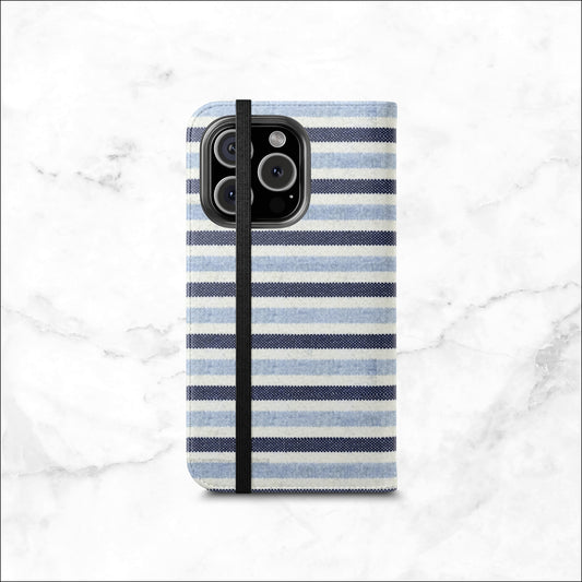 Artisan Knit - iPhone Flip Case Wallet, Leather Folio Case