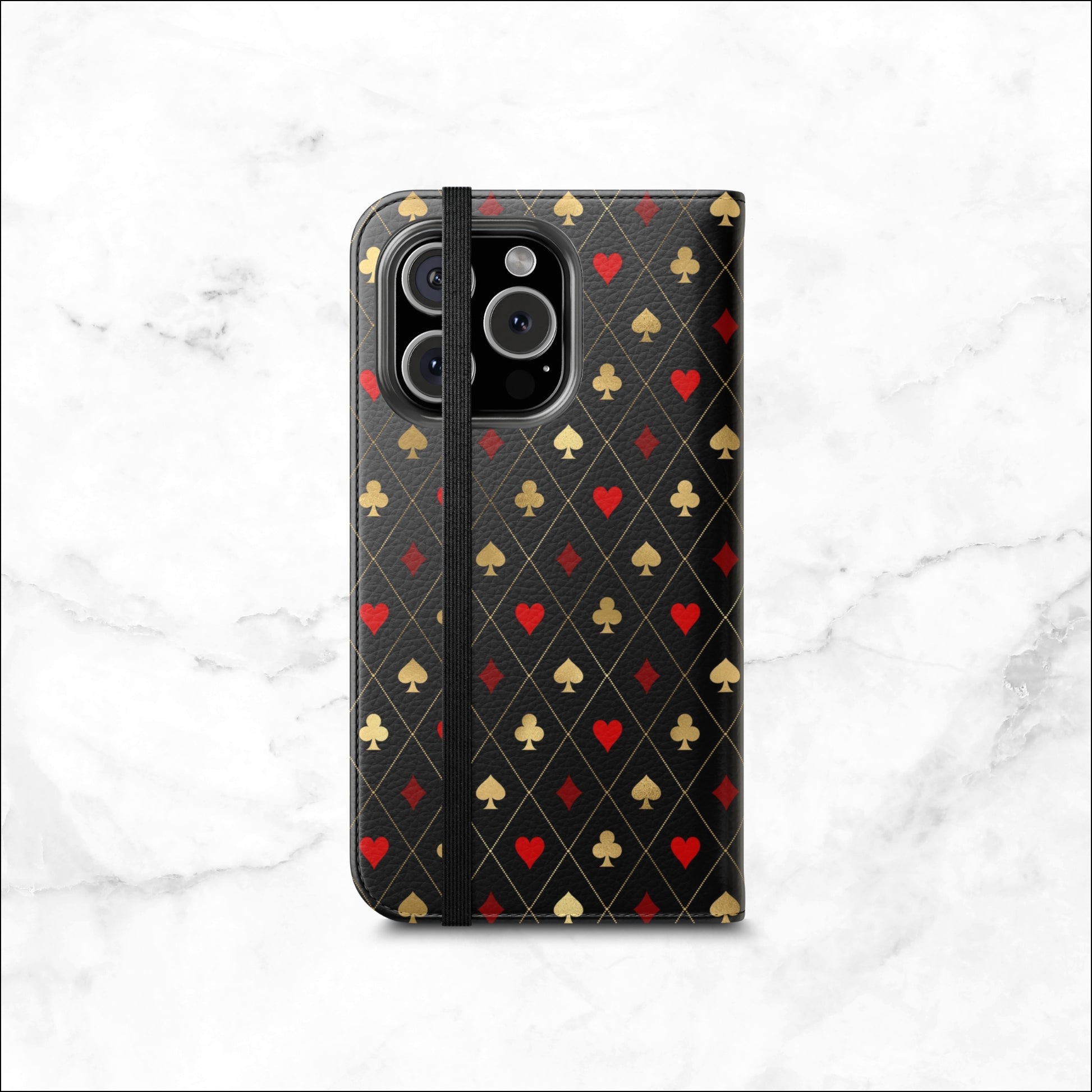 Royal Flush - iPhone Flip Case Wallet, Leather Folio Case Phone Case-aesthetic phone case-shockproof phone case-cute phone case-designer phone case-elegant phone case-luxury phone case-phone accessories-fashion accessory