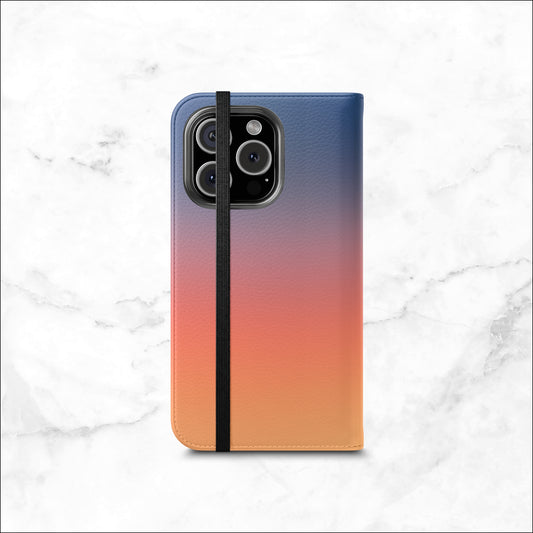 Sunset Aura - iPhone Flip Case Wallet, Leather Folio Case Phone Case-aesthetic phone case-shockproof phone case-cute phone case-designer phone case-elegant phone case-luxury phone case-phone accessories-fashion accessory