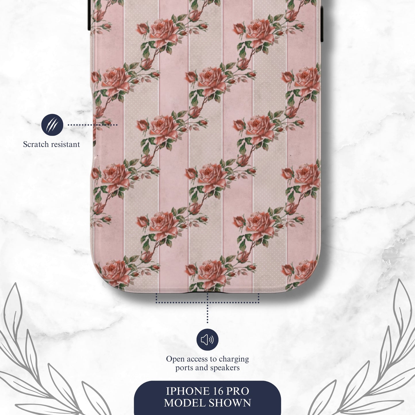Rose Parlor - iPhone Case Phone Case-aesthetic phone case-shockproof phone case-cute phone case-designer phone case-elegant phone case-luxury phone case-phone accessories-fashion accessory