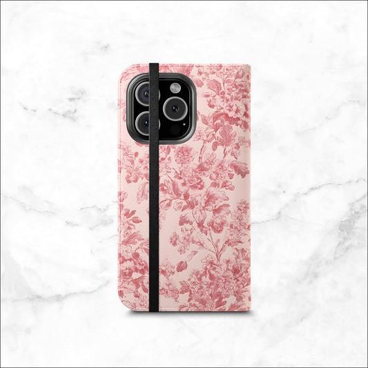 Ballet Toile - iPhone Flip Case Wallet, Leather Folio Case Phone Case-aesthetic phone case-shockproof phone case-cute phone case-designer phone case-elegant phone case-luxury phone case-phone accessories-fashion accessory
