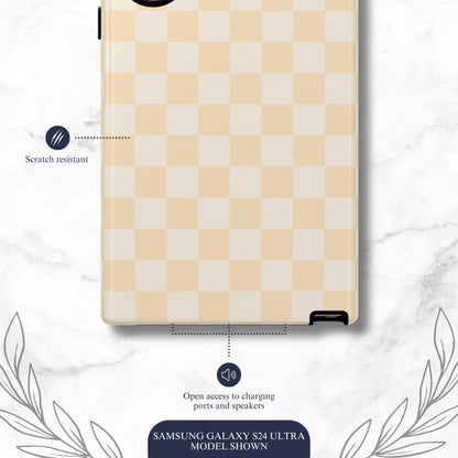 Tan Check - Samsung Galaxy Case Phone Case-aesthetic phone case-shockproof phone case-cute phone case-designer phone case-elegant phone case-luxury phone case-phone accessories-fashion accessory