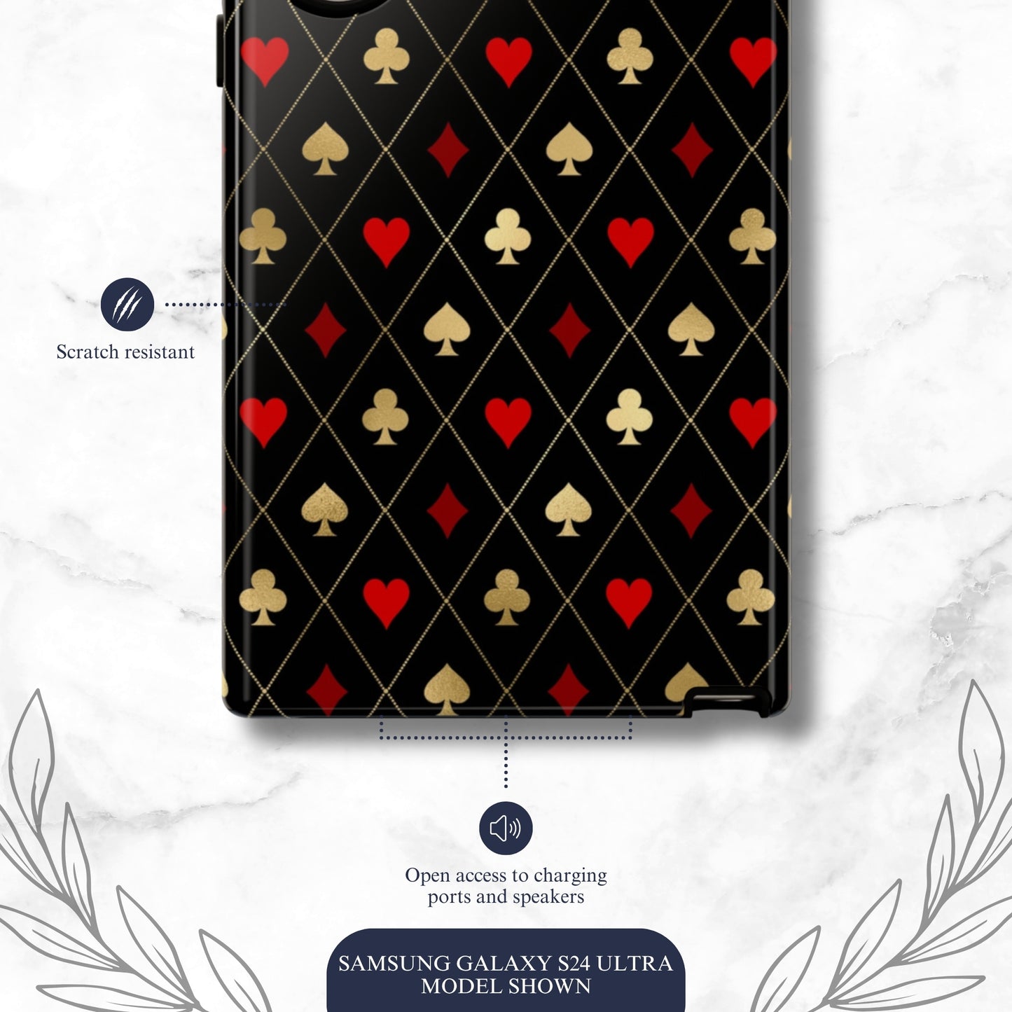 Royal Flush - Samsung Galaxy Case Phone Case-aesthetic phone case-shockproof phone case-cute phone case-designer phone case-elegant phone case-luxury phone case-phone accessories-fashion accessory