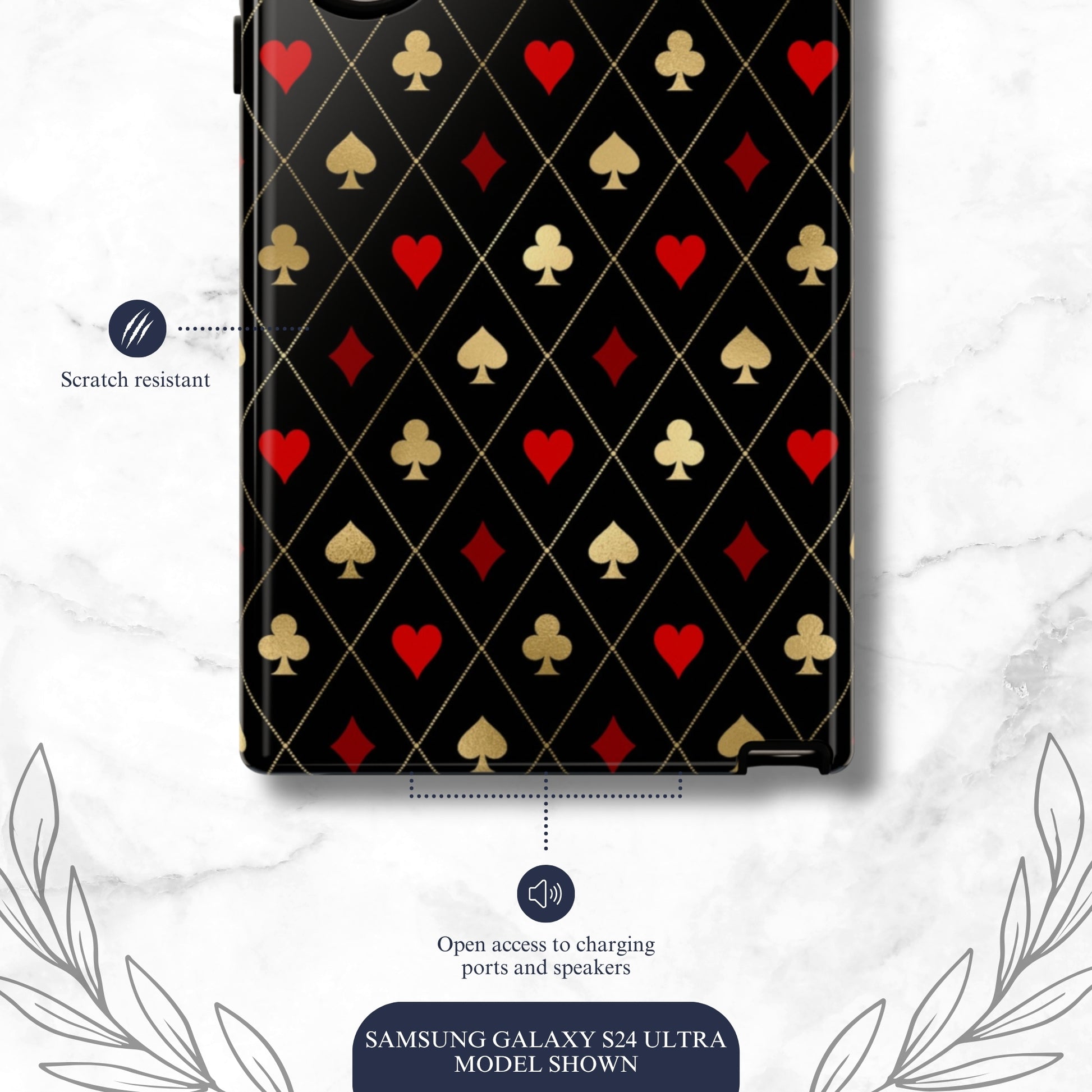 Royal Flush - Samsung Galaxy Case Phone Case-aesthetic phone case-shockproof phone case-cute phone case-designer phone case-elegant phone case-luxury phone case-phone accessories-fashion accessory