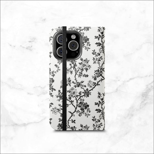 Adorned Toile - iPhone Flip Case Wallet, Leather Folio Case Phone Case-aesthetic phone case-shockproof phone case-cute phone case-designer phone case-elegant phone case-luxury phone case-phone accessories-fashion accessory