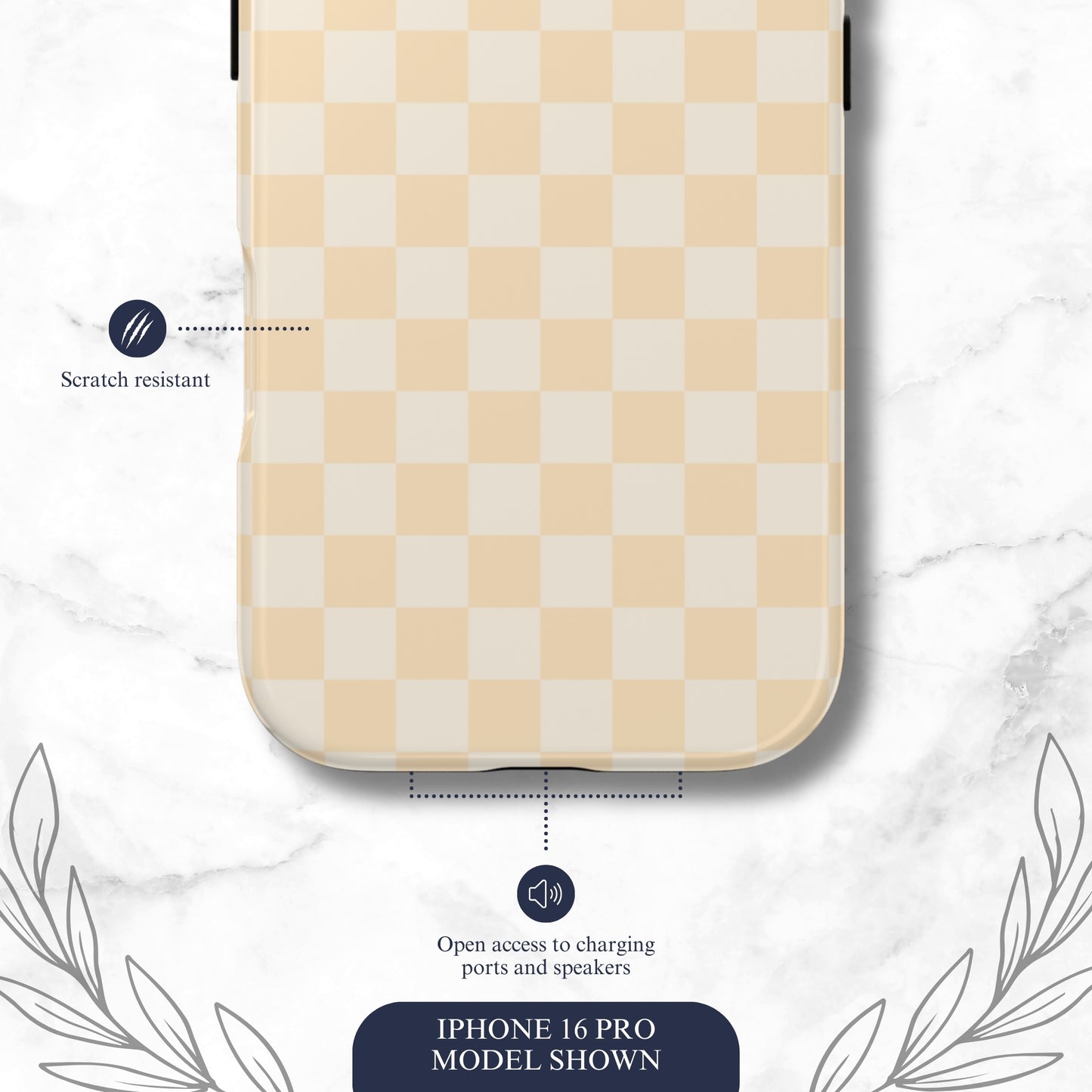 Tan Check - iPhone Case Phone Case-aesthetic phone case-shockproof phone case-cute phone case-designer phone case-elegant phone case-luxury phone case-phone accessories-fashion accessory
