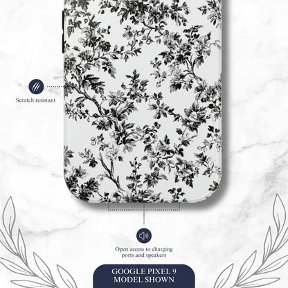 Noir Toile - Google Pixel Case Phone Case-aesthetic phone case-shockproof phone case-cute phone case-designer phone case-elegant phone case-luxury phone case-phone accessories-fashion accessory