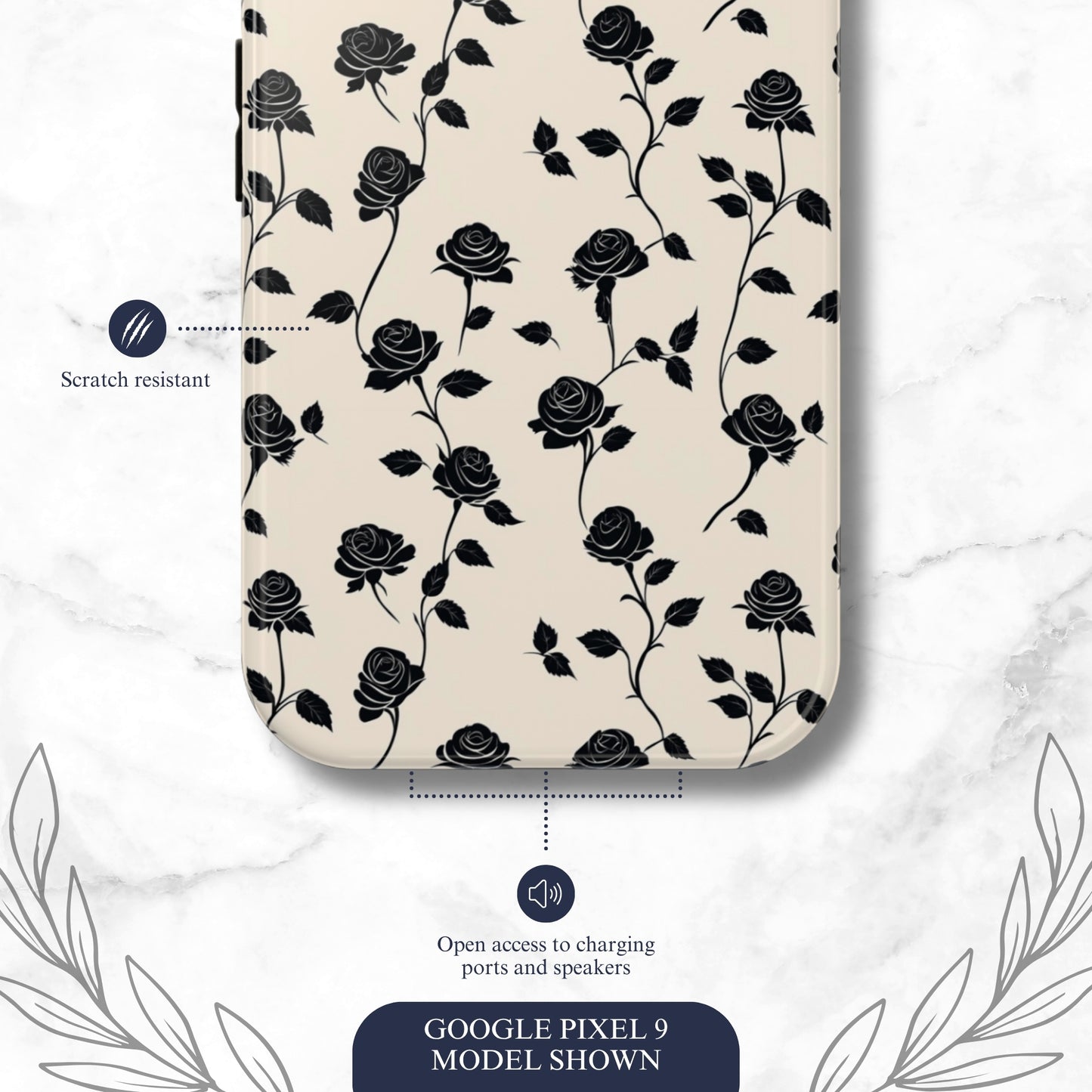 Ghost Rose - Google Pixel Case Phone Case-aesthetic phone case-shockproof phone case-cute phone case-designer phone case-elegant phone case-luxury phone case-phone accessories-fashion accessory