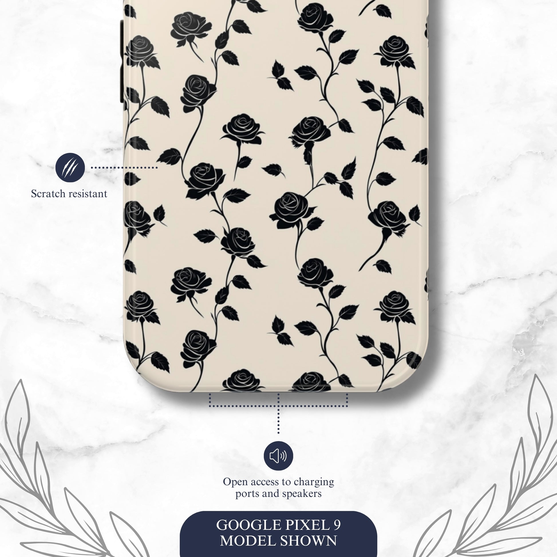 Ghost Rose - Google Pixel Case Phone Case-aesthetic phone case-shockproof phone case-cute phone case-designer phone case-elegant phone case-luxury phone case-phone accessories-fashion accessory