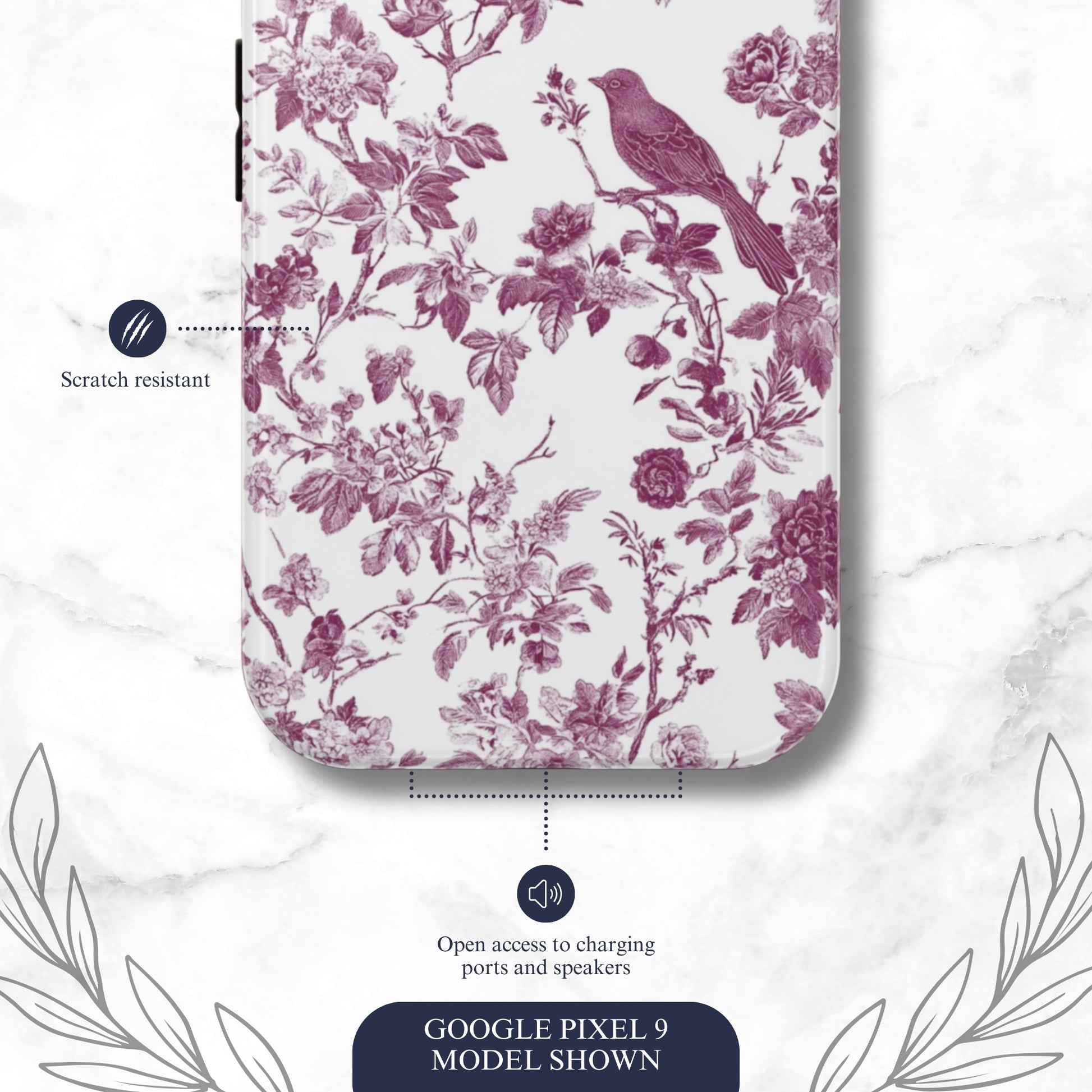 Mauve Toile - Google Pixel Case Phone Case-aesthetic phone case-shockproof phone case-cute phone case-designer phone case-elegant phone case-luxury phone case-phone accessories-fashion accessory