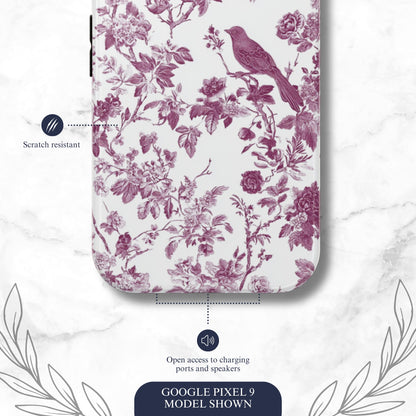 Mauve Toile - Google Pixel Case Phone Case-aesthetic phone case-shockproof phone case-cute phone case-designer phone case-elegant phone case-luxury phone case-phone accessories-fashion accessory