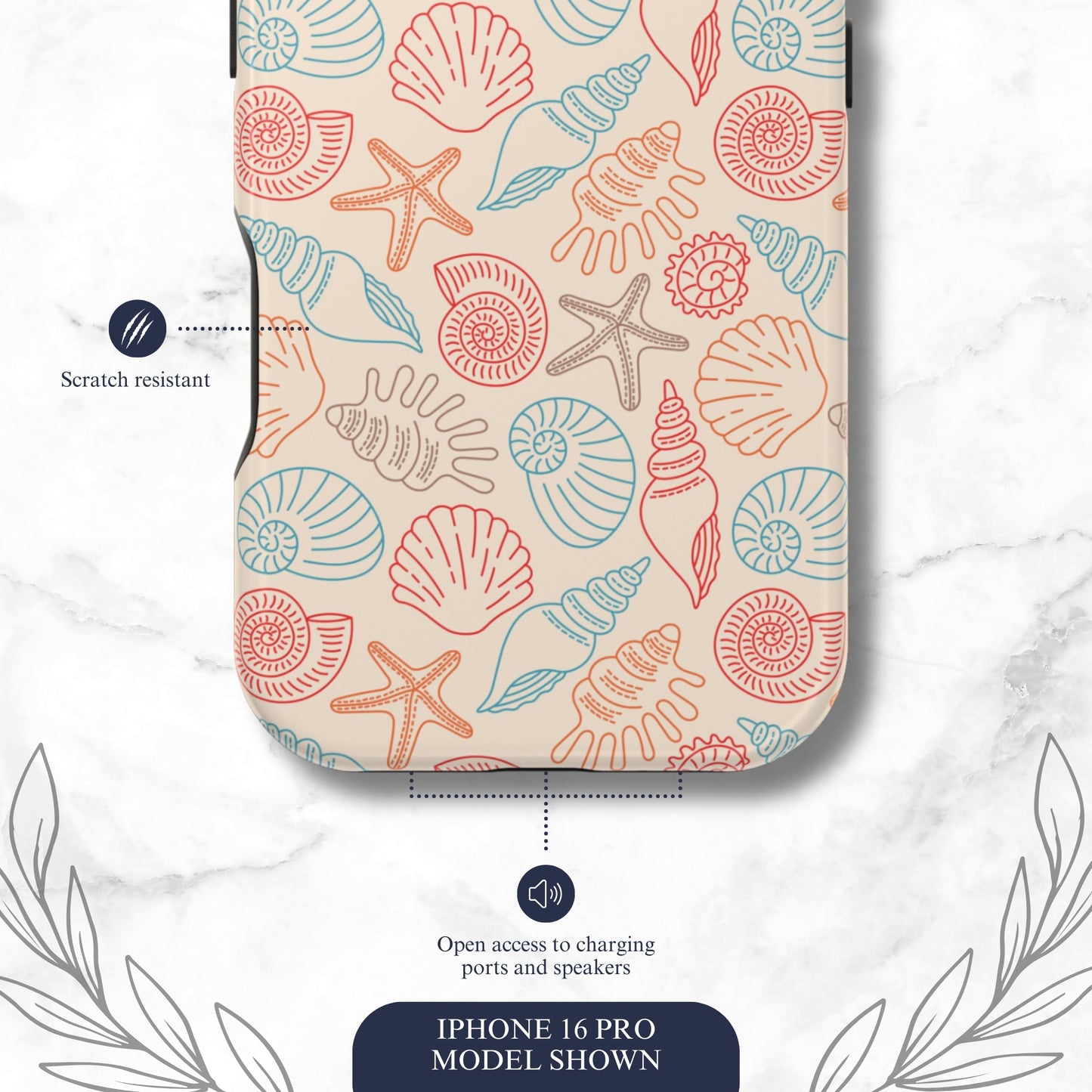 Saltwater Shells - Magsafe iPhone Case Phone Case-aesthetic phone case-shockproof phone case-cute phone case-designer phone case-elegant phone case-luxury phone case-phone accessories-fashion accessory