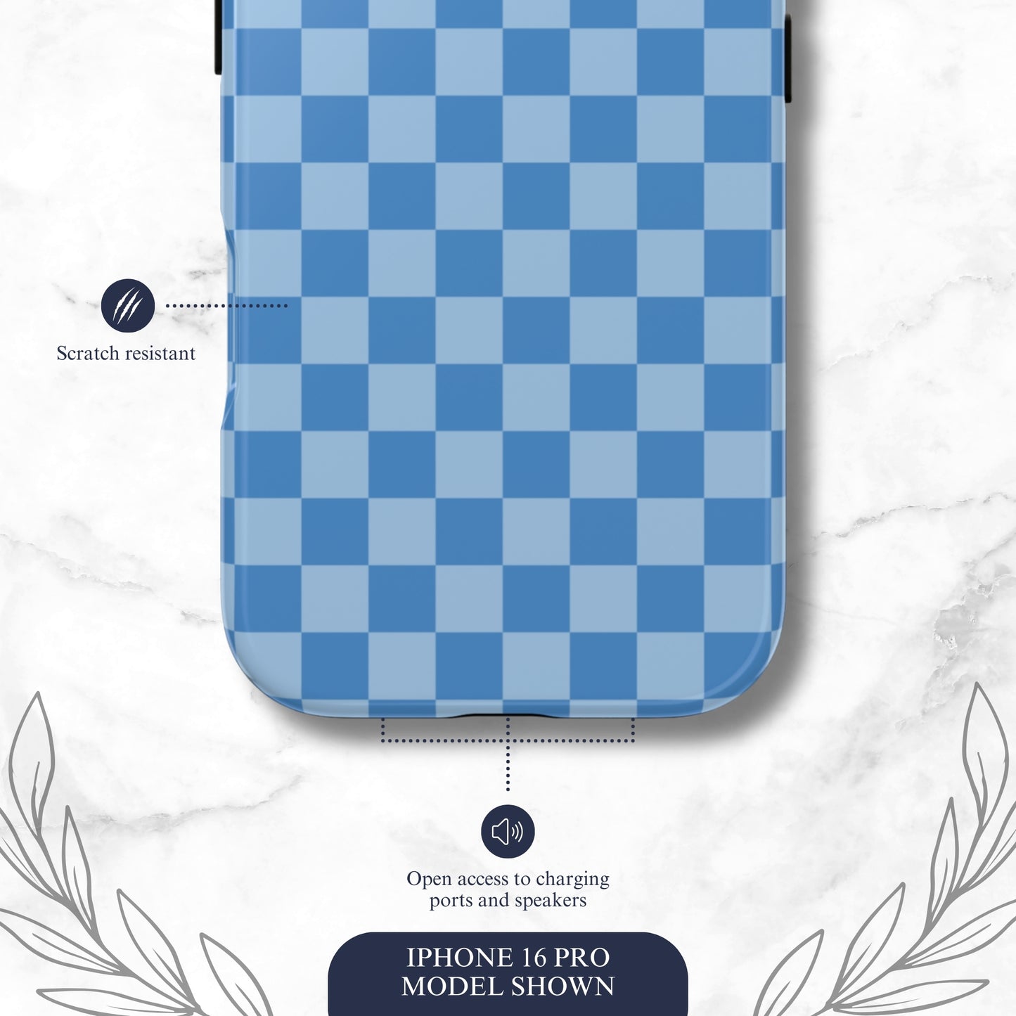Coastal Check - iPhone Case Phone Case-aesthetic phone case-shockproof phone case-cute phone case-designer phone case-elegant phone case-luxury phone case-phone accessories-fashion accessory