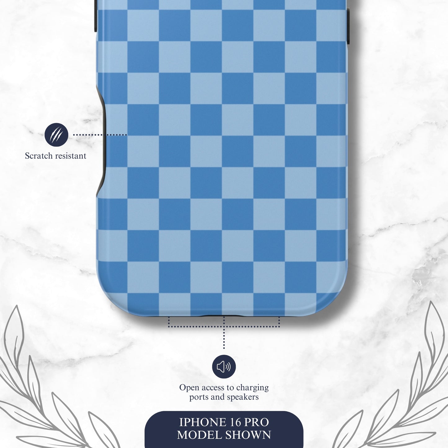 Coastal Check - Magsafe iPhone Case Phone Case-aesthetic phone case-shockproof phone case-cute phone case-designer phone case-elegant phone case-luxury phone case-phone accessories-fashion accessory