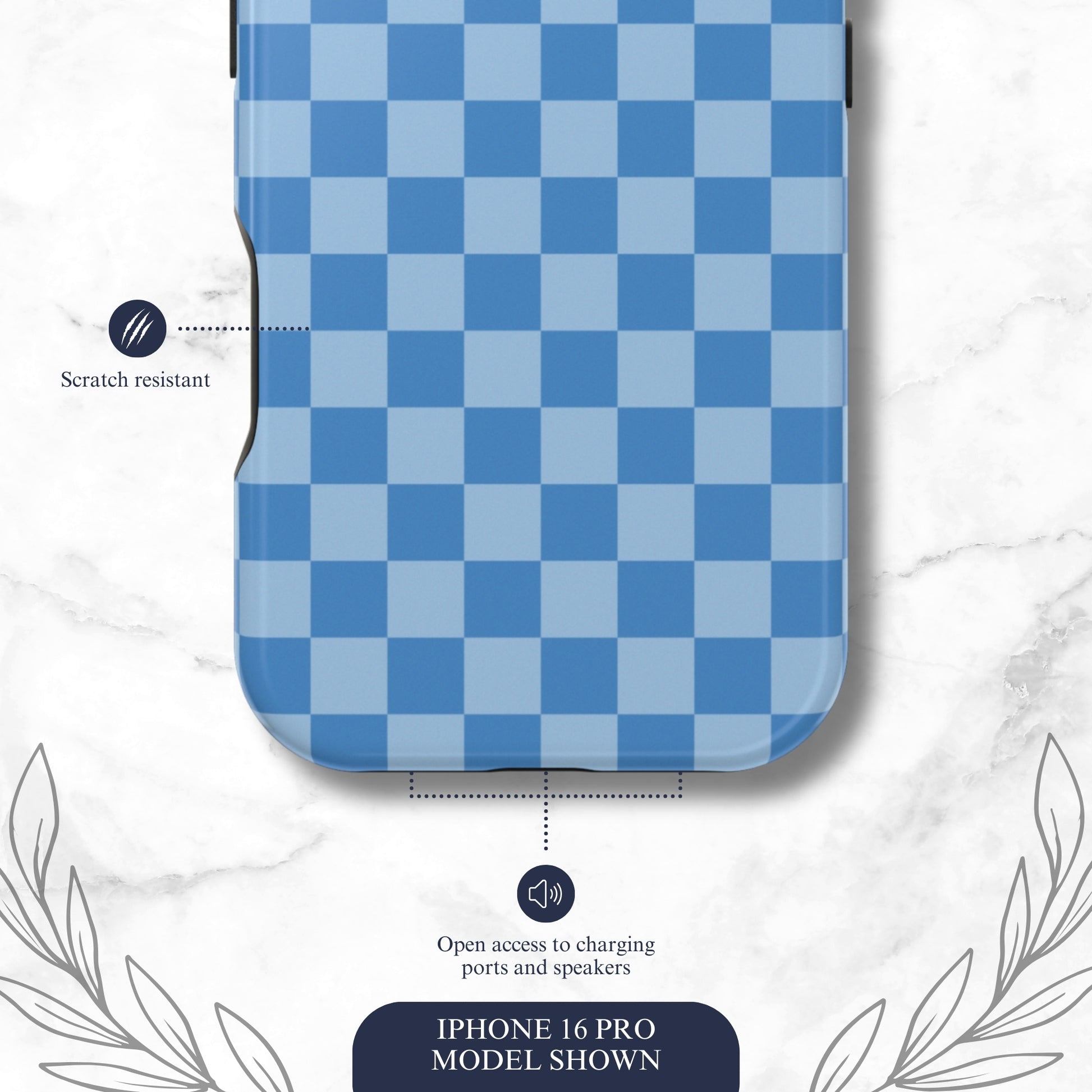 Coastal Check - Magsafe iPhone Case Phone Case-aesthetic phone case-shockproof phone case-cute phone case-designer phone case-elegant phone case-luxury phone case-phone accessories-fashion accessory