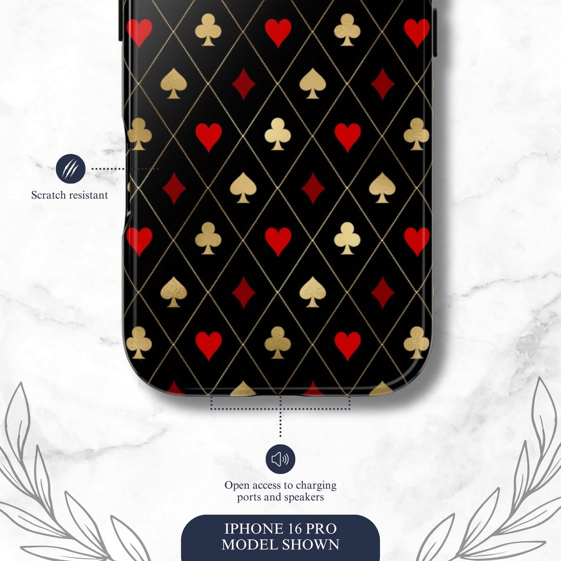 Royal Flush - iPhone Case Phone Case-aesthetic phone case-shockproof phone case-cute phone case-designer phone case-elegant phone case-luxury phone case-phone accessories-fashion accessory