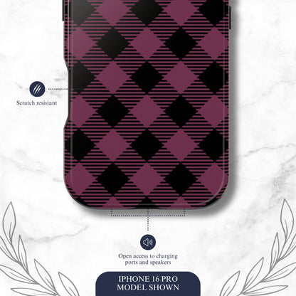 Plum Plaid - Magsafe iPhone Case Phone Case-aesthetic phone case-shockproof phone case-cute phone case-designer phone case-elegant phone case-luxury phone case-phone accessories-fashion accessory