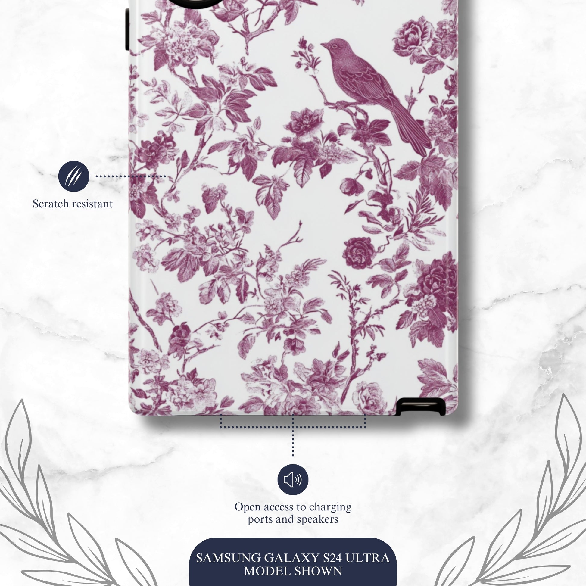 Mauve Toile - Samsung Galaxy Case Phone Case-aesthetic phone case-shockproof phone case-cute phone case-designer phone case-elegant phone case-luxury phone case-phone accessories-fashion accessory