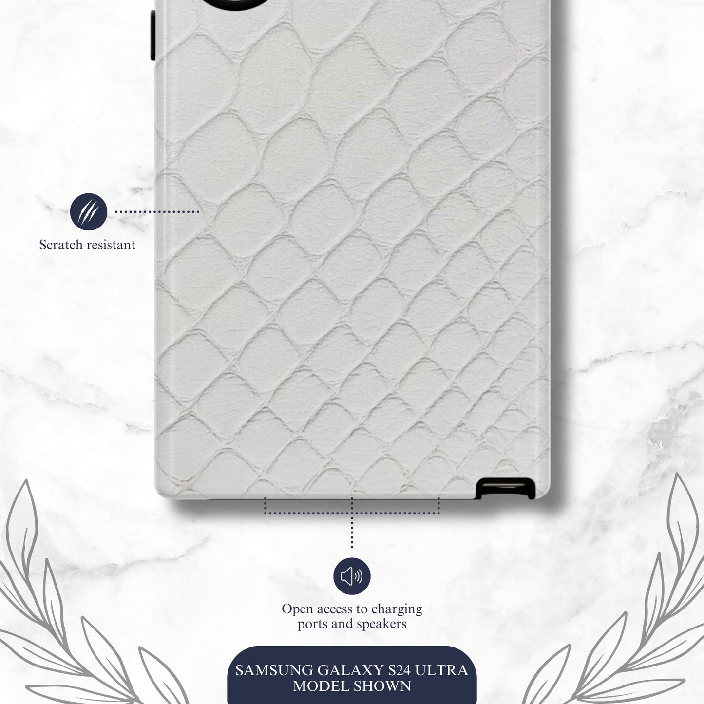 White Serpent - Samsung Galaxy Case Phone Case-aesthetic phone case-shockproof phone case-cute phone case-designer phone case-elegant phone case-luxury phone case-phone accessories-fashion accessory