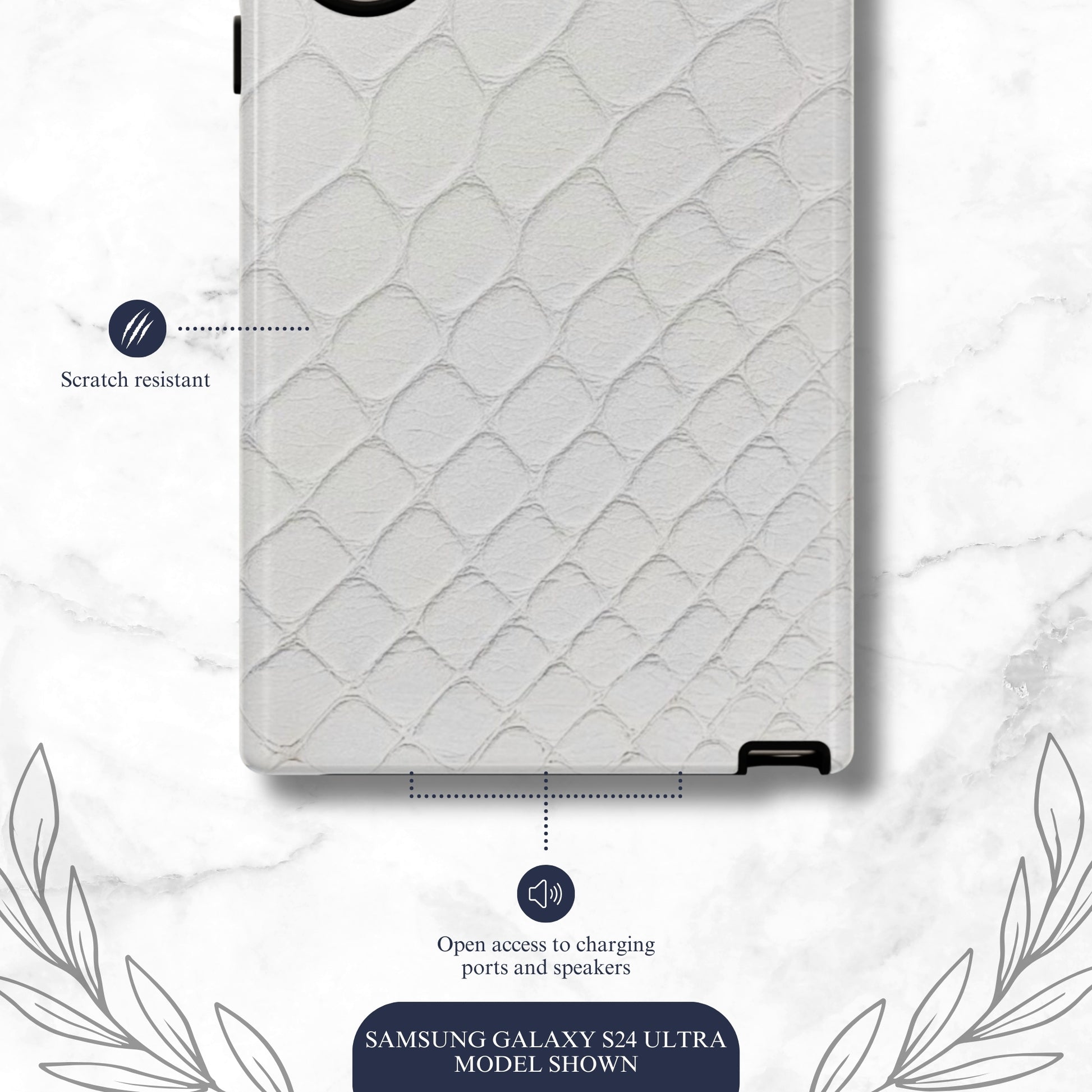 White Serpent - Samsung Galaxy Case Phone Case-aesthetic phone case-shockproof phone case-cute phone case-designer phone case-elegant phone case-luxury phone case-phone accessories-fashion accessory