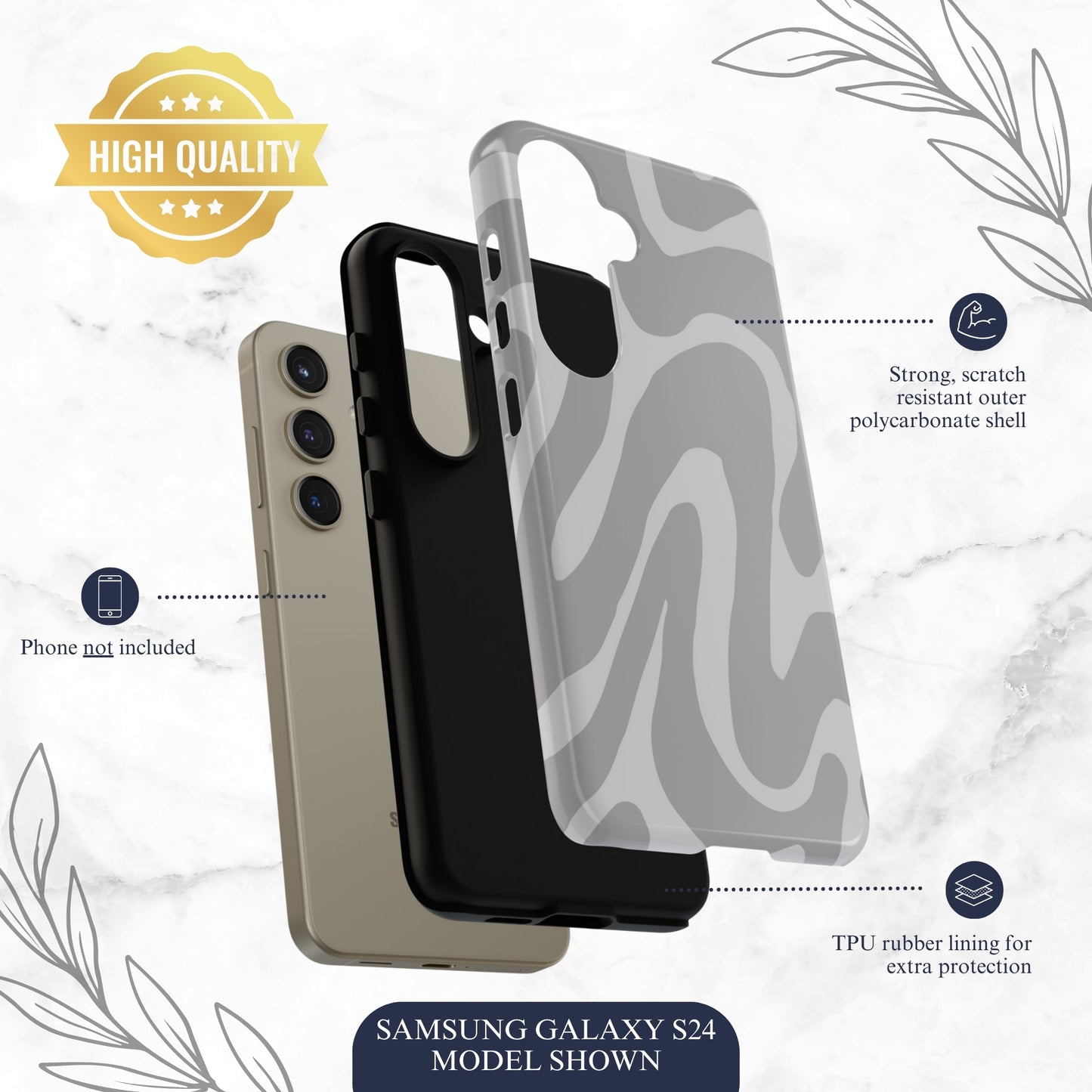 Grayscale - Samsung Galaxy Case Phone Case-aesthetic phone case-shockproof phone case-cute phone case-designer phone case-elegant phone case-luxury phone case-phone accessories-fashion accessory