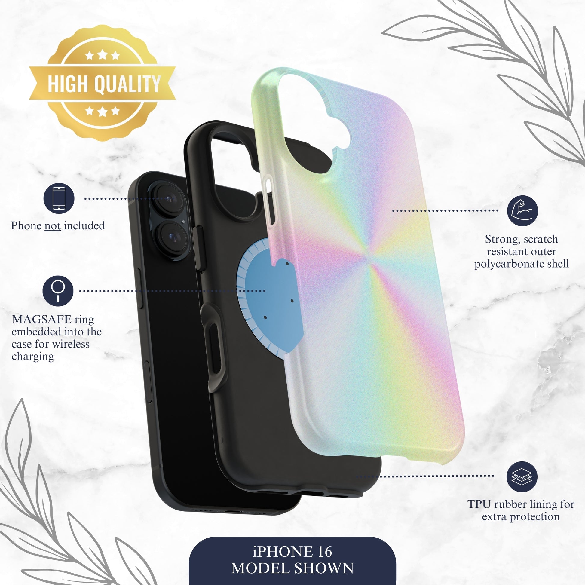 Rainbow Prism - Magsafe iPhone Case Phone Case-aesthetic phone case-shockproof phone case-cute phone case-designer phone case-elegant phone case-luxury phone case-phone accessories-fashion accessory