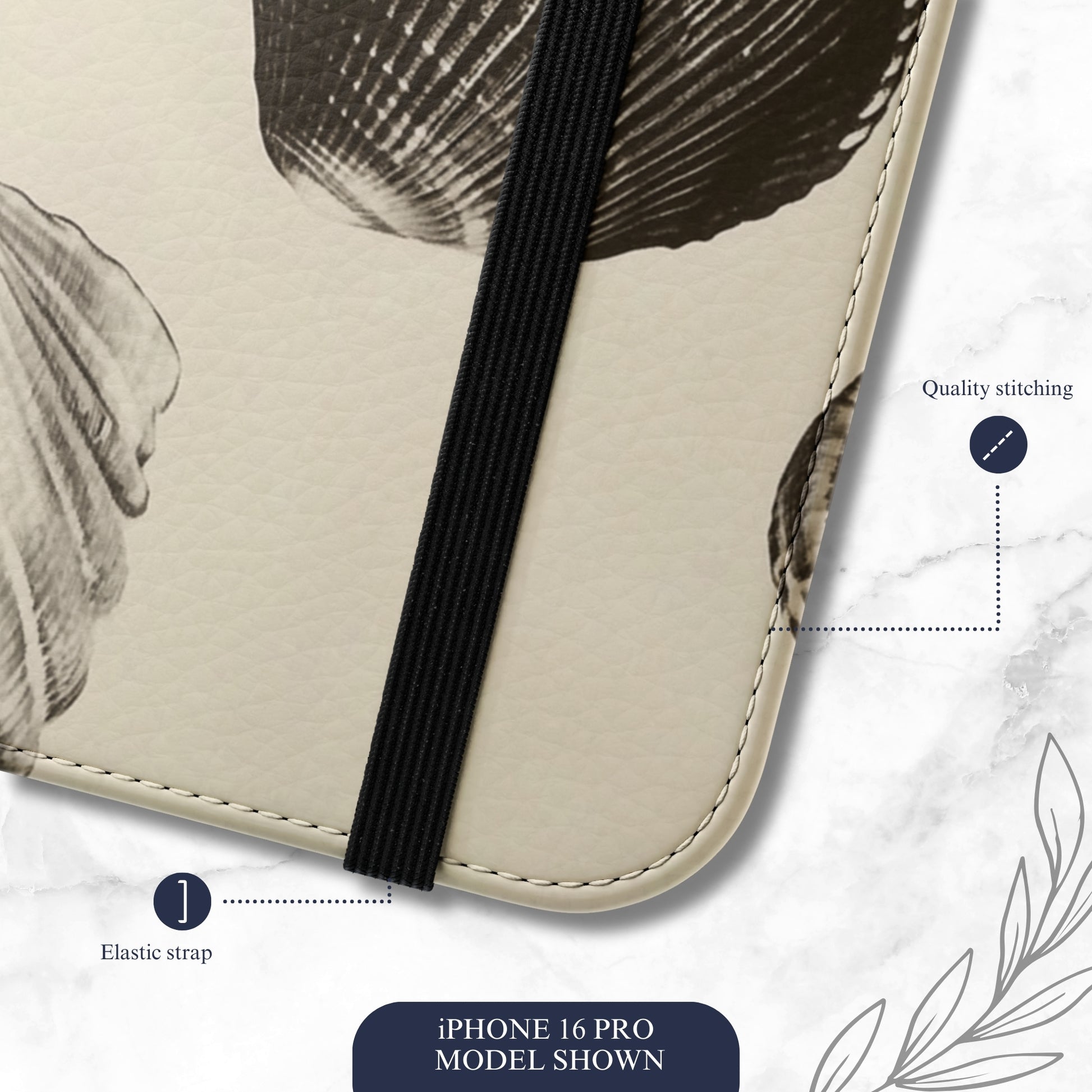 Ocean Whisper - iPhone Flip Case Wallet, Leather Folio Case Phone Case-aesthetic phone case-shockproof phone case-cute phone case-designer phone case-elegant phone case-luxury phone case-phone accessories-fashion accessory