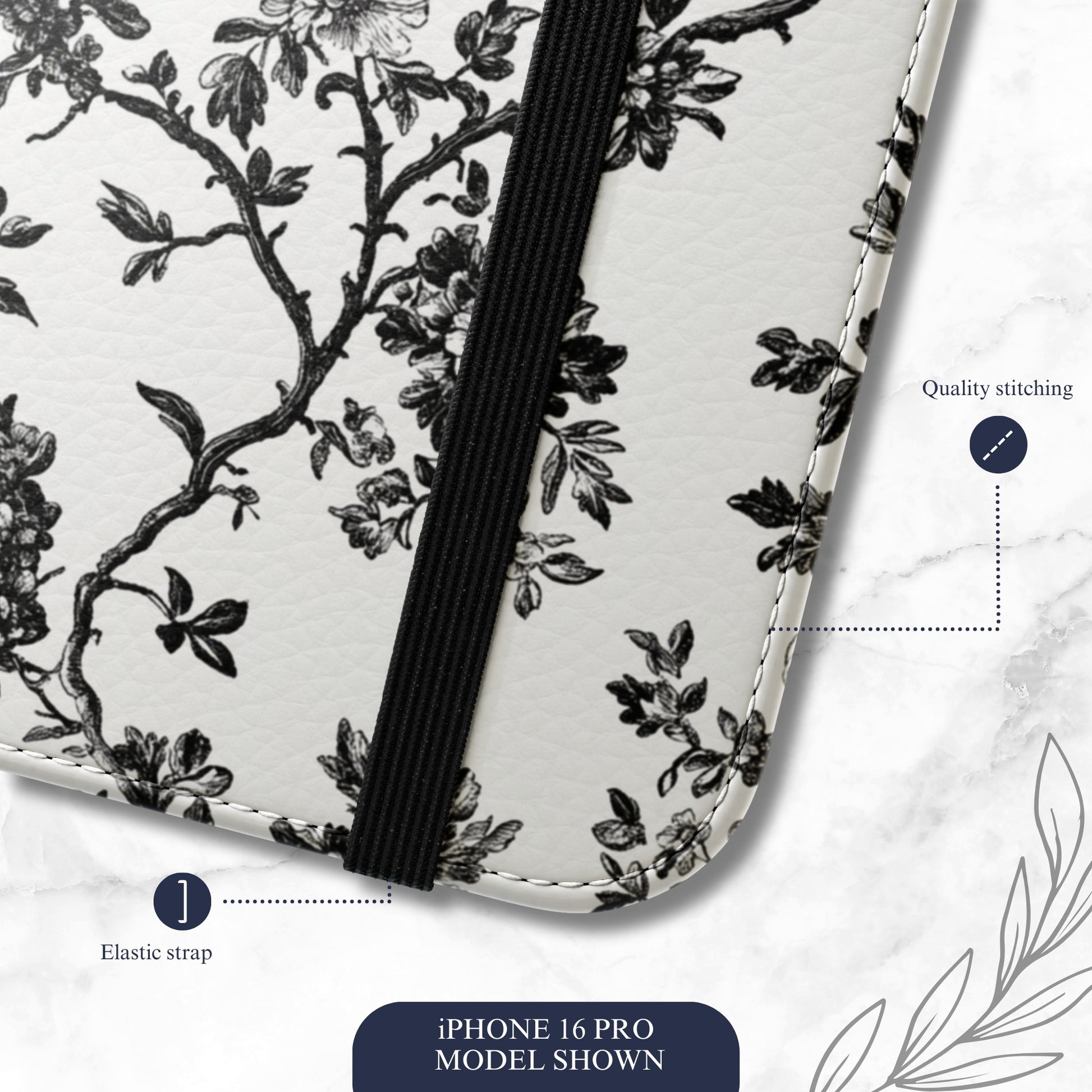 Adorned Toile - iPhone Flip Case Wallet, Leather Folio Case Phone Case-aesthetic phone case-shockproof phone case-cute phone case-designer phone case-elegant phone case-luxury phone case-phone accessories-fashion accessory