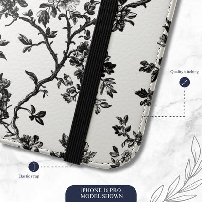Adorned Toile - iPhone Flip Case Wallet, Leather Folio Case Phone Case-aesthetic phone case-shockproof phone case-cute phone case-designer phone case-elegant phone case-luxury phone case-phone accessories-fashion accessory