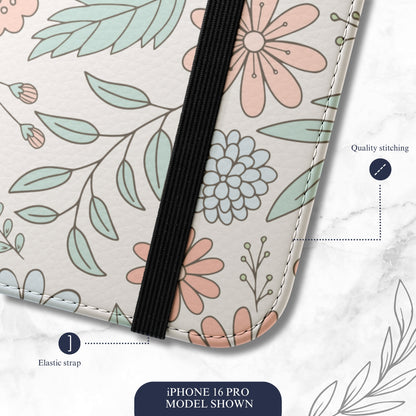 Garden Meadow - iPhone Flip Case Wallet, Leather Folio Case Phone Case-aesthetic phone case-shockproof phone case-cute phone case-designer phone case-elegant phone case-luxury phone case-phone accessories-fashion accessory
