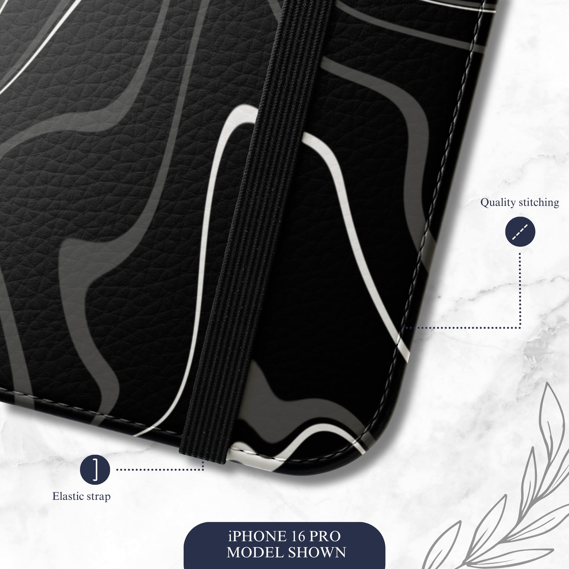 Night Threads - iPhone Flip Case Wallet, Leather Folio Case Phone Case-aesthetic phone case-shockproof phone case-cute phone case-designer phone case-elegant phone case-luxury phone case-phone accessories-fashion accessory
