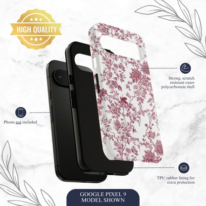 Scarlet Toile - Google Pixel Case Phone Case-aesthetic phone case-shockproof phone case-cute phone case-designer phone case-elegant phone case-luxury phone case-phone accessories-fashion accessory