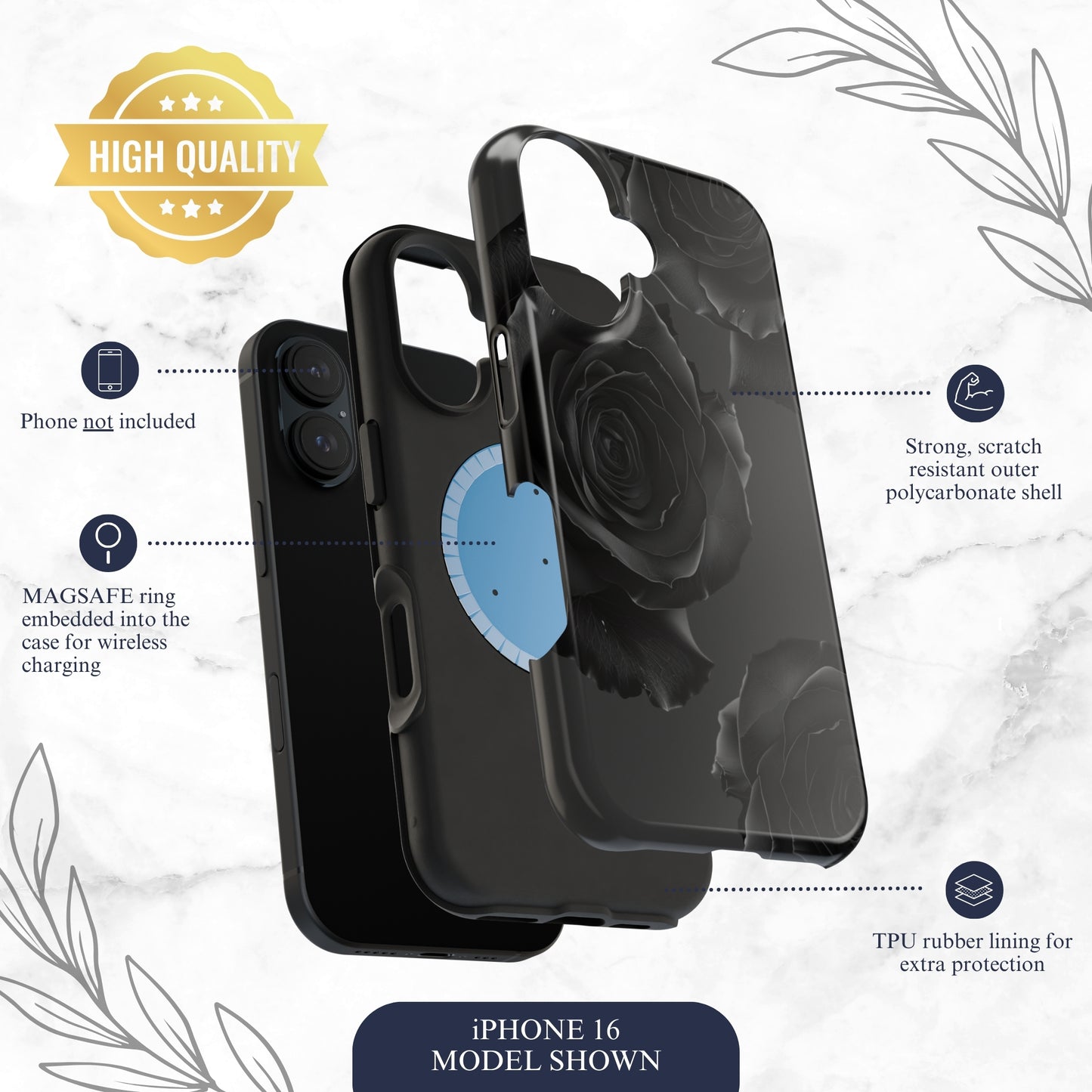 Dark Mystery - Magsafe iPhone Case Phone Case-aesthetic phone case-shockproof phone case-cute phone case-designer phone case-elegant phone case-luxury phone case-phone accessories-fashion accessory