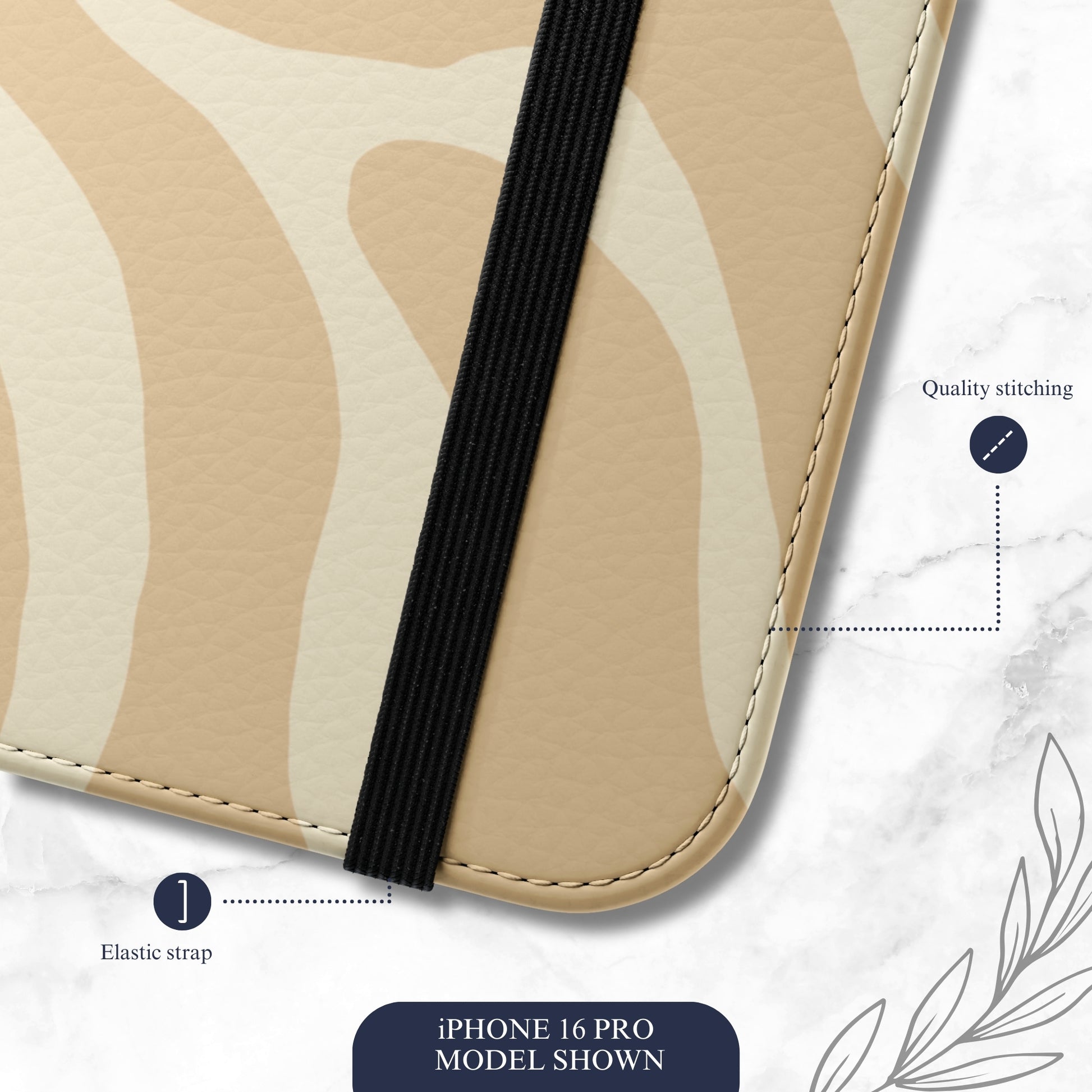 Caramel Twist - iPhone Flip Case Wallet, Leather Folio Case Phone Case-aesthetic phone case-shockproof phone case-cute phone case-designer phone case-elegant phone case-luxury phone case-phone accessories-fashion accessory