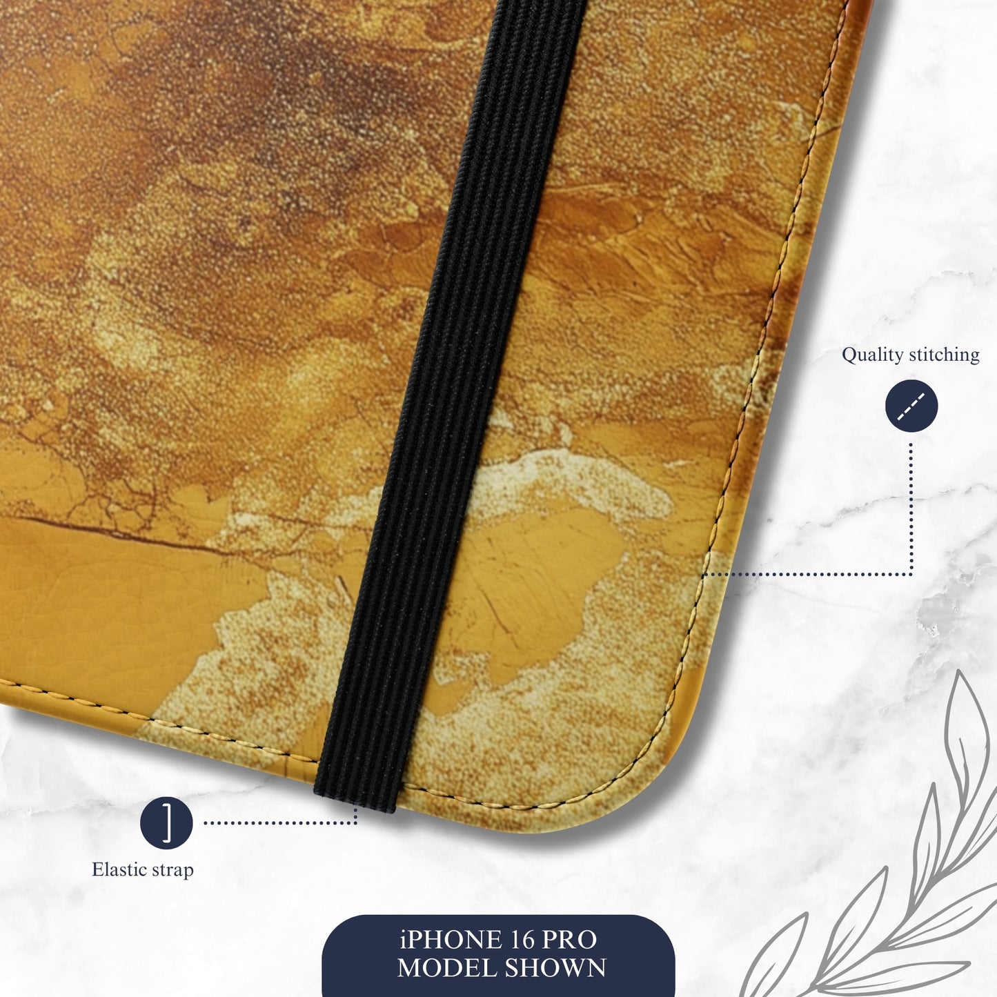 Snowgold - iPhone Flip Case Wallet, Leather Folio Case Phone Case-aesthetic phone case-shockproof phone case-cute phone case-designer phone case-elegant phone case-luxury phone case-phone accessories-fashion accessory