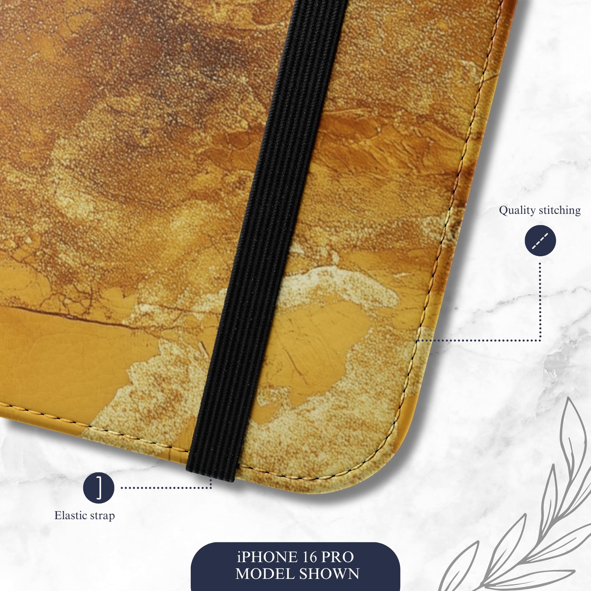 Snowgold - iPhone Flip Case Wallet, Leather Folio Case Phone Case-aesthetic phone case-shockproof phone case-cute phone case-designer phone case-elegant phone case-luxury phone case-phone accessories-fashion accessory