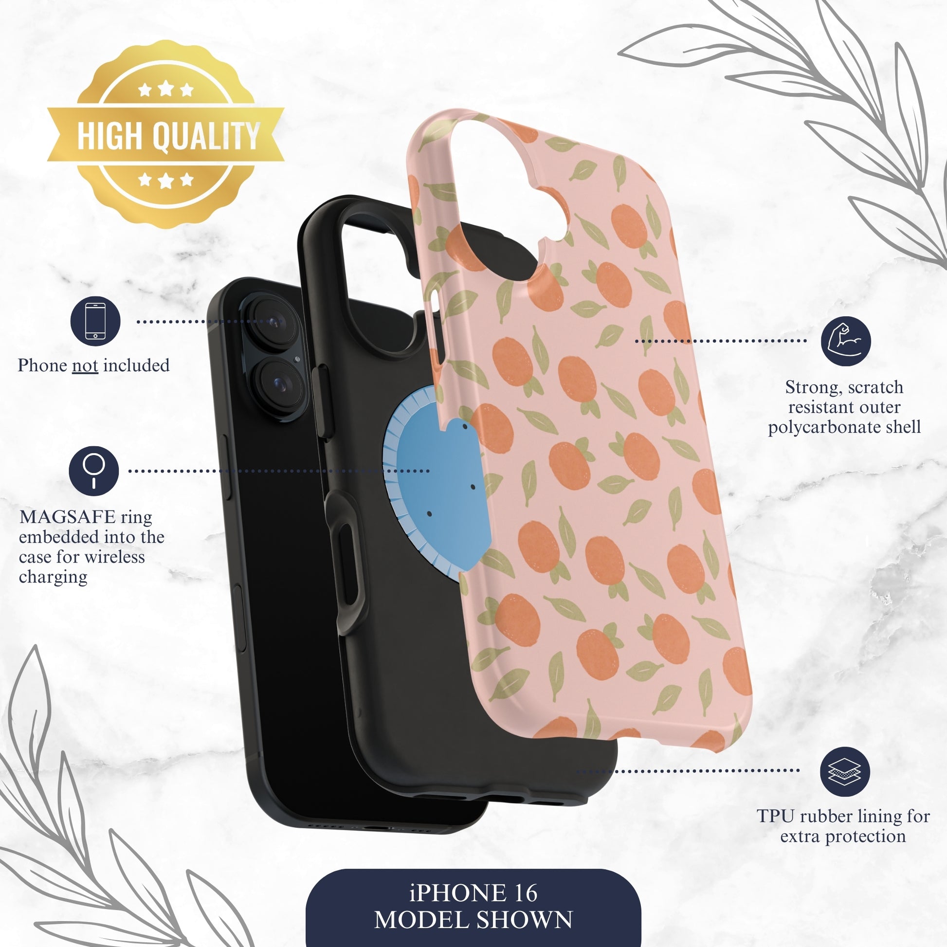 Orange Harvest - Magsafe iPhone Case Phone Case-aesthetic phone case-shockproof phone case-cute phone case-designer phone case-elegant phone case-luxury phone case-phone accessories-fashion accessory