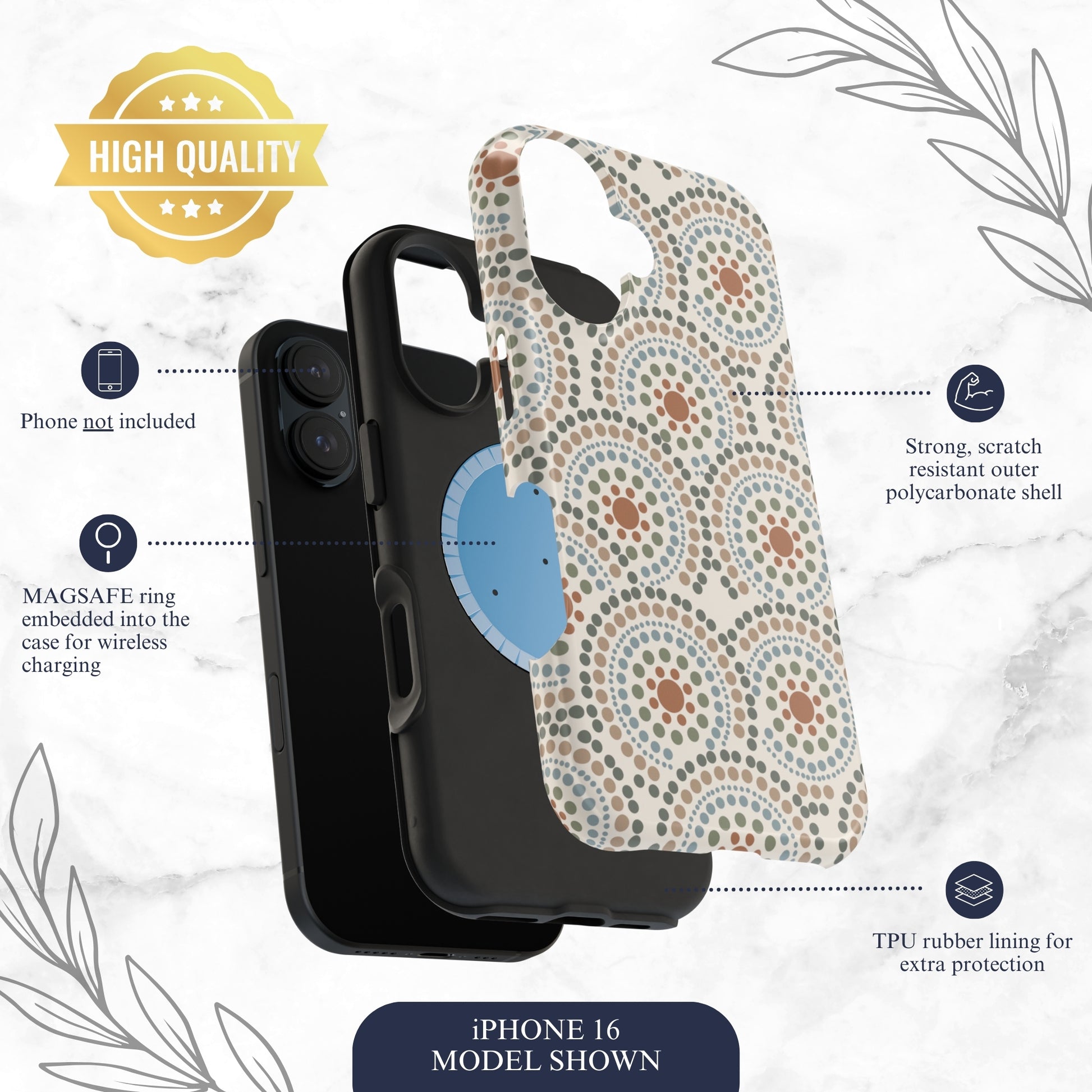 Mandala Rhythm - Magsafe iPhone Case Phone Case-aesthetic phone case-shockproof phone case-cute phone case-designer phone case-elegant phone case-luxury phone case-phone accessories-fashion accessory