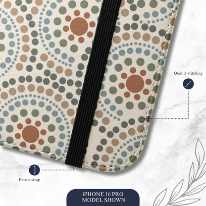 Mandala Rhythm - iPhone Flip Case Wallet, Leather Folio Case Phone Case-aesthetic phone case-shockproof phone case-cute phone case-designer phone case-elegant phone case-luxury phone case-phone accessories-fashion accessory