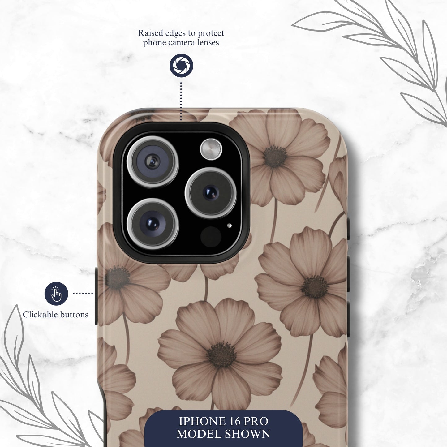 Sepia Bloom - Magsafe iPhone Case Phone Case-aesthetic phone case-shockproof phone case-cute phone case-designer phone case-elegant phone case-luxury phone case-phone accessories-fashion accessory