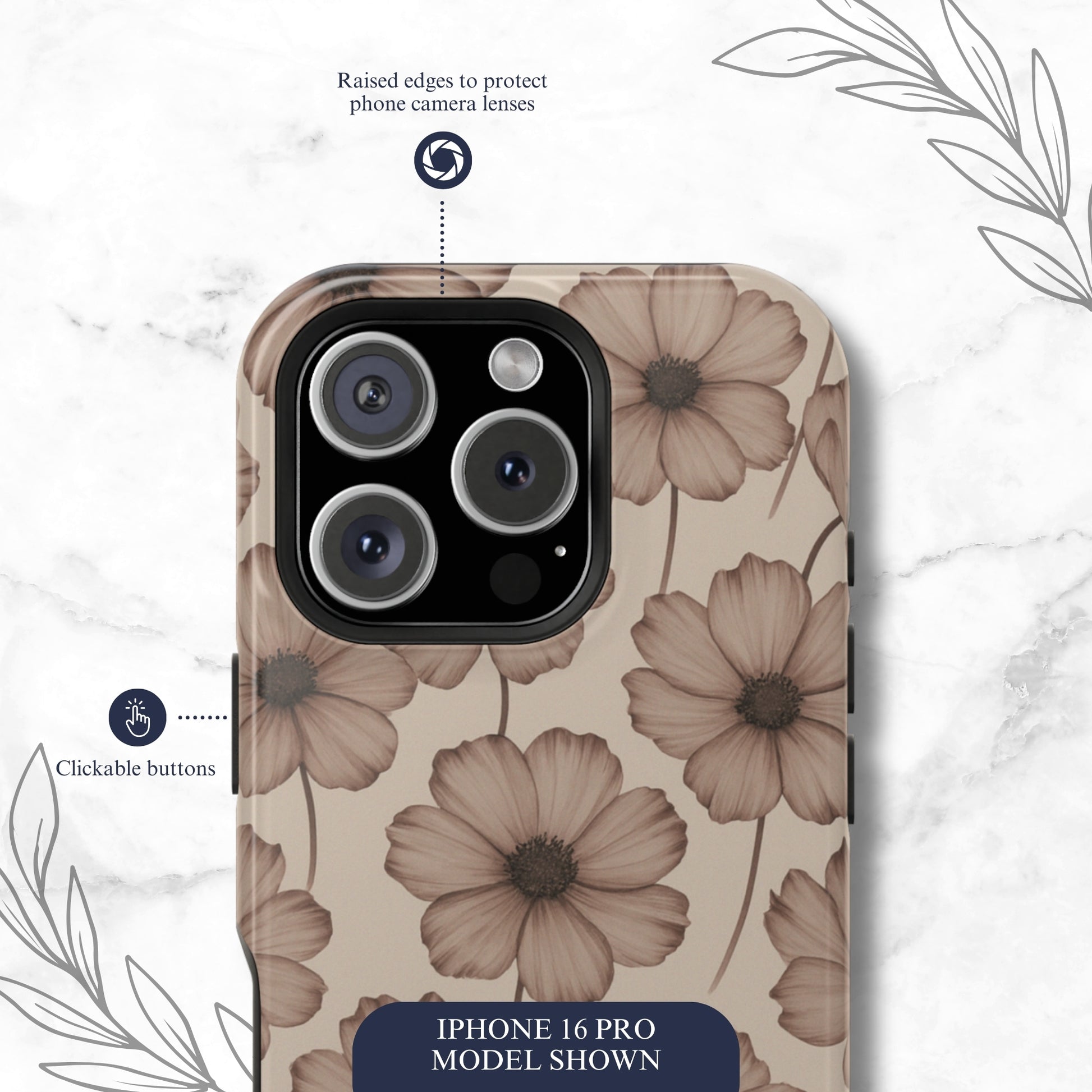 Sepia Bloom - Magsafe iPhone Case Phone Case-aesthetic phone case-shockproof phone case-cute phone case-designer phone case-elegant phone case-luxury phone case-phone accessories-fashion accessory