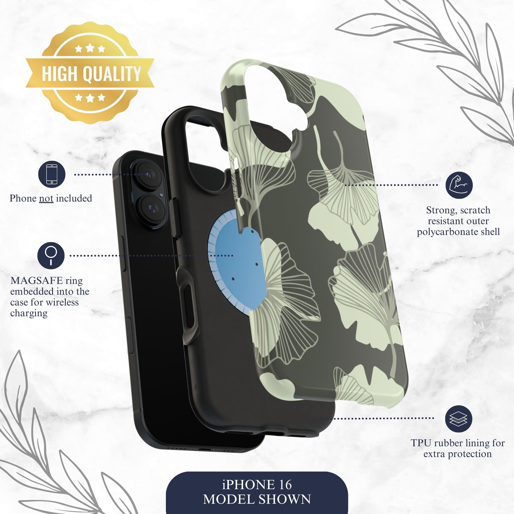 Wilted Presence - Magsafe iPhone Case Phone Case-aesthetic phone case-shockproof phone case-cute phone case-designer phone case-elegant phone case-luxury phone case-phone accessories-fashion accessory