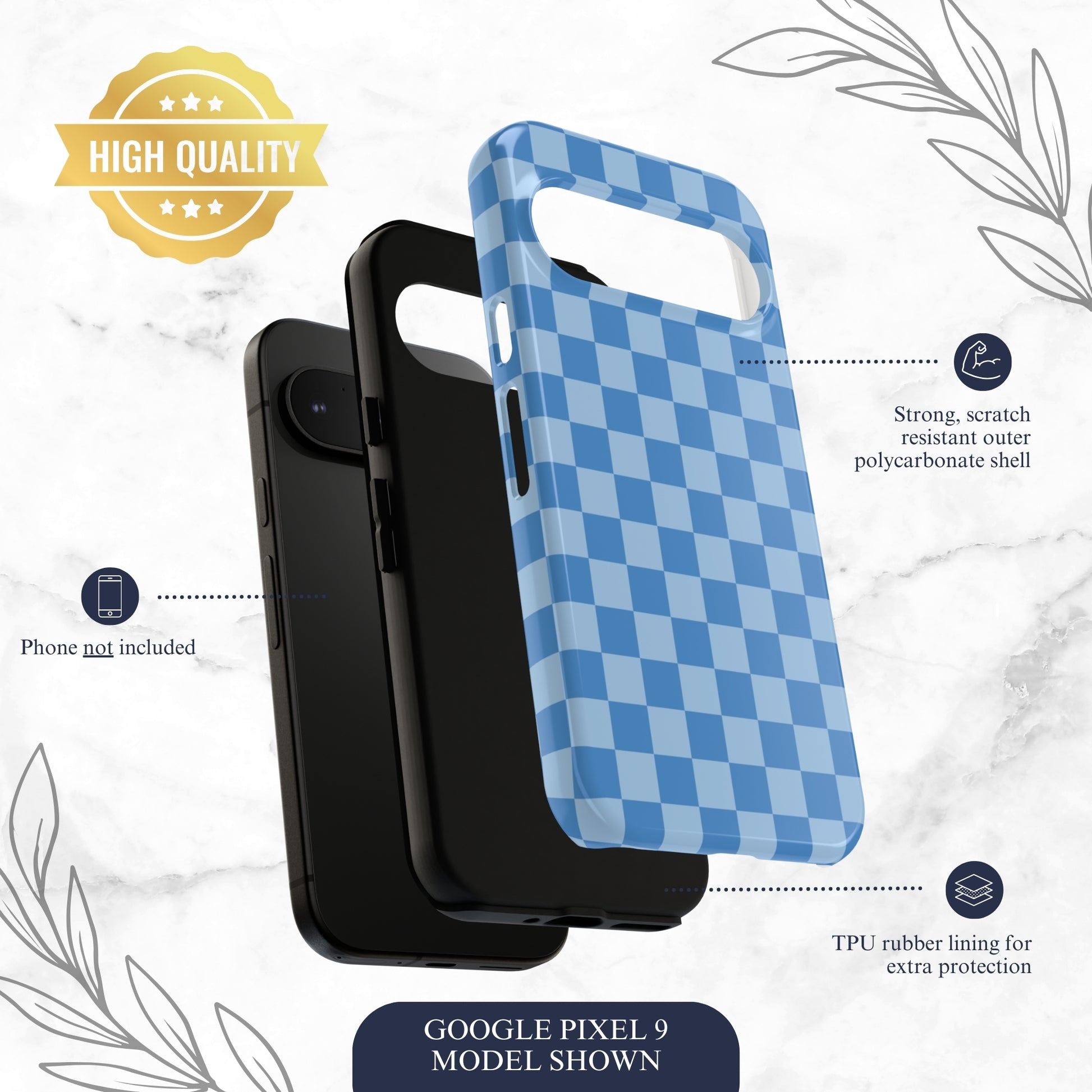 Coastal Check - Google Pixel Case Phone Case-aesthetic phone case-shockproof phone case-cute phone case-designer phone case-elegant phone case-luxury phone case-phone accessories-fashion accessory