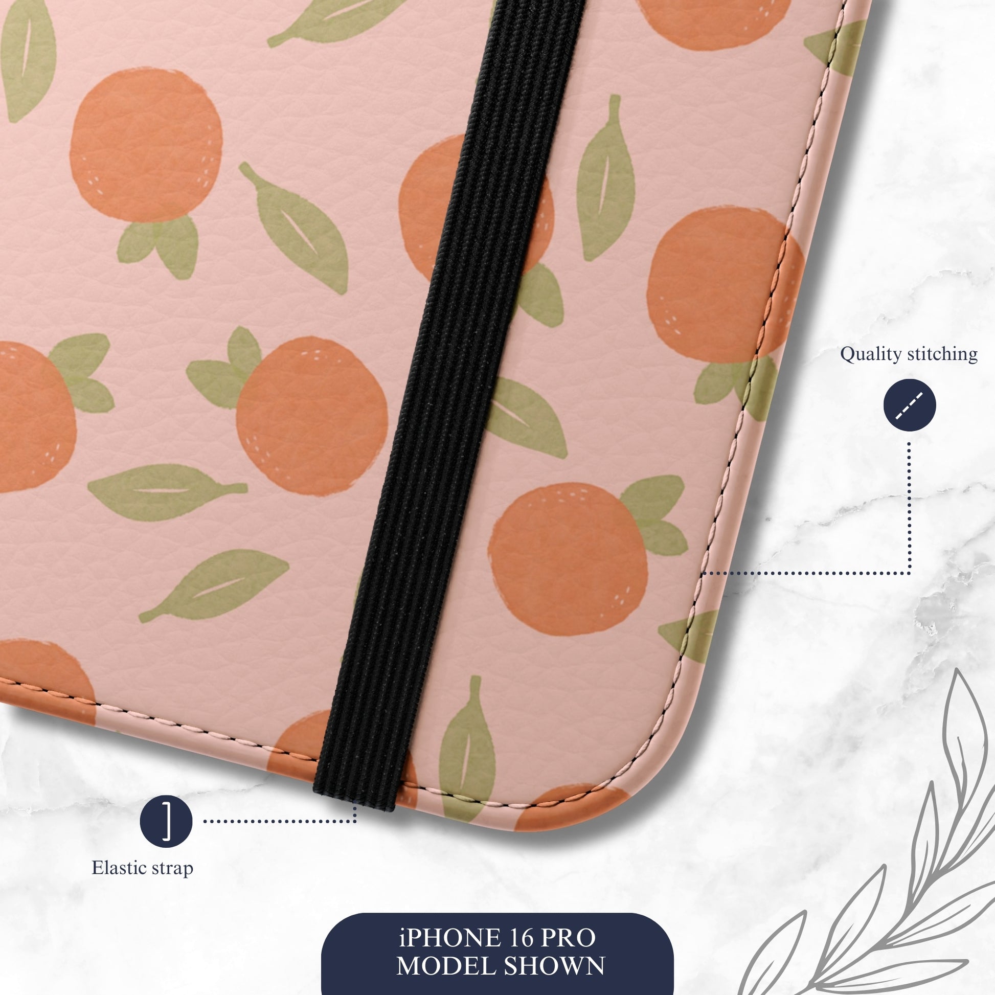 Orange Harvest - iPhone Flip Case Wallet, Leather Folio Case Phone Case-aesthetic phone case-shockproof phone case-cute phone case-designer phone case-elegant phone case-luxury phone case-phone accessories-fashion accessory