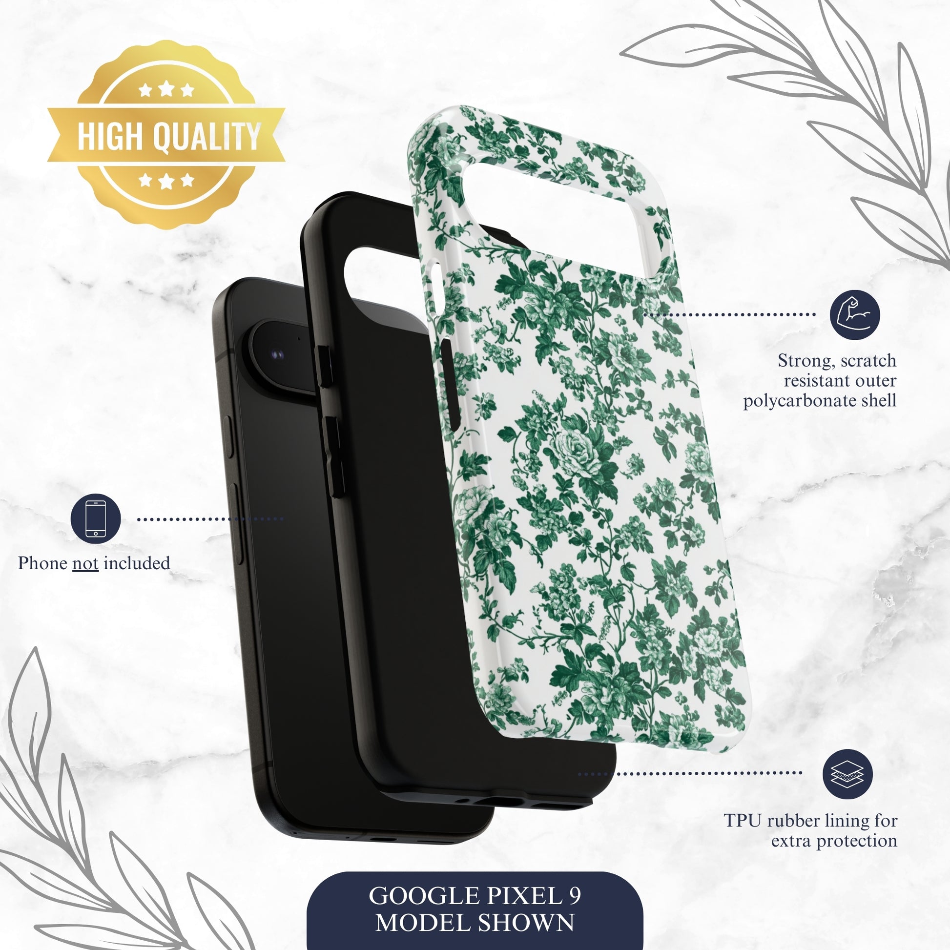 Moss Toile - Google Pixel Case Phone Case-aesthetic phone case-shockproof phone case-cute phone case-designer phone case-elegant phone case-luxury phone case-phone accessories-fashion accessory