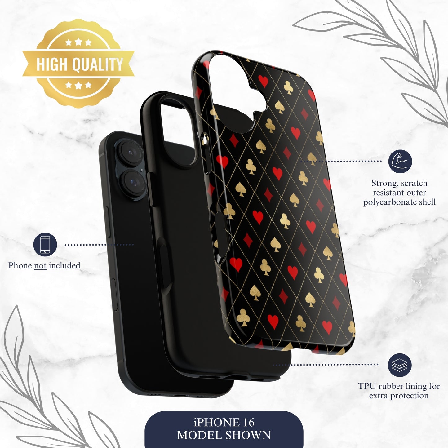 Royal Flush - iPhone Case Phone Case-aesthetic phone case-shockproof phone case-cute phone case-designer phone case-elegant phone case-luxury phone case-phone accessories-fashion accessory
