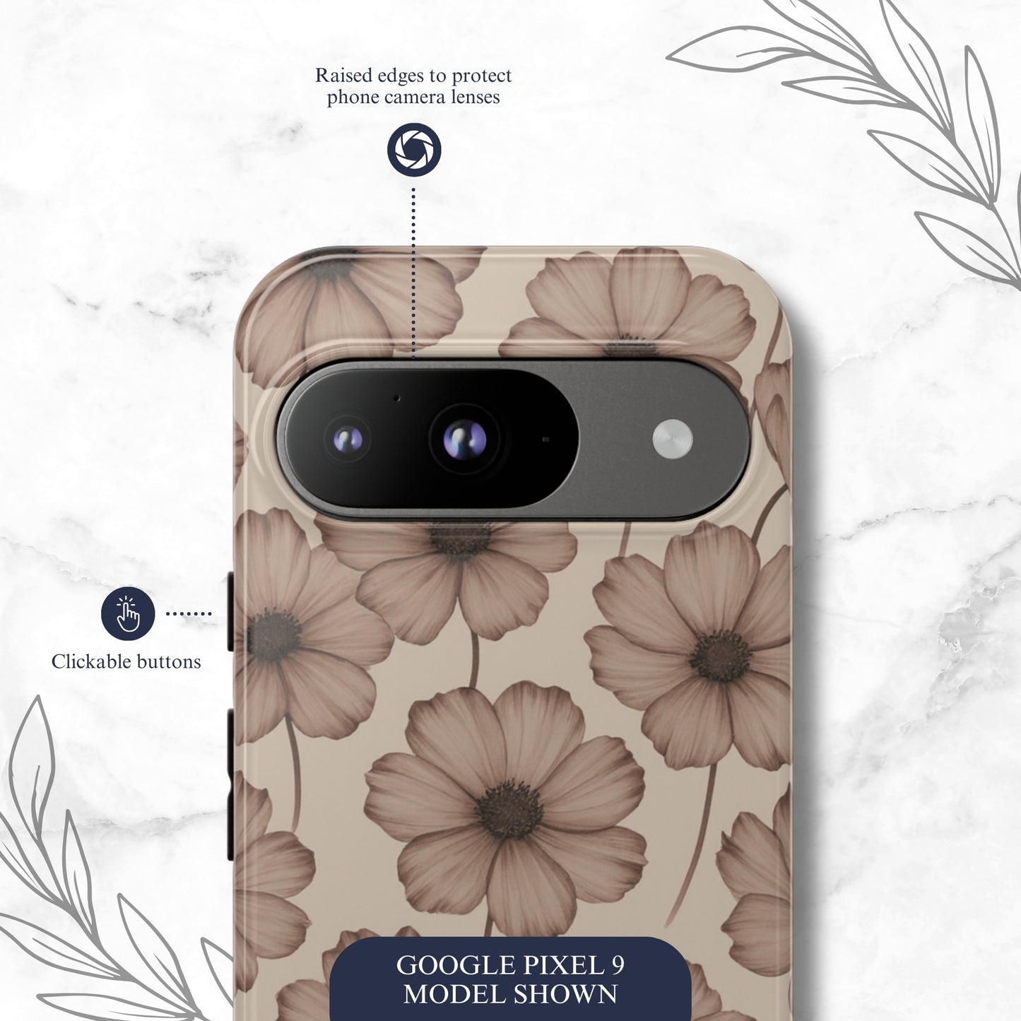 Sepia Bloom - Google Pixel Case Phone Case-aesthetic phone case-shockproof phone case-cute phone case-designer phone case-elegant phone case-luxury phone case-phone accessories-fashion accessory