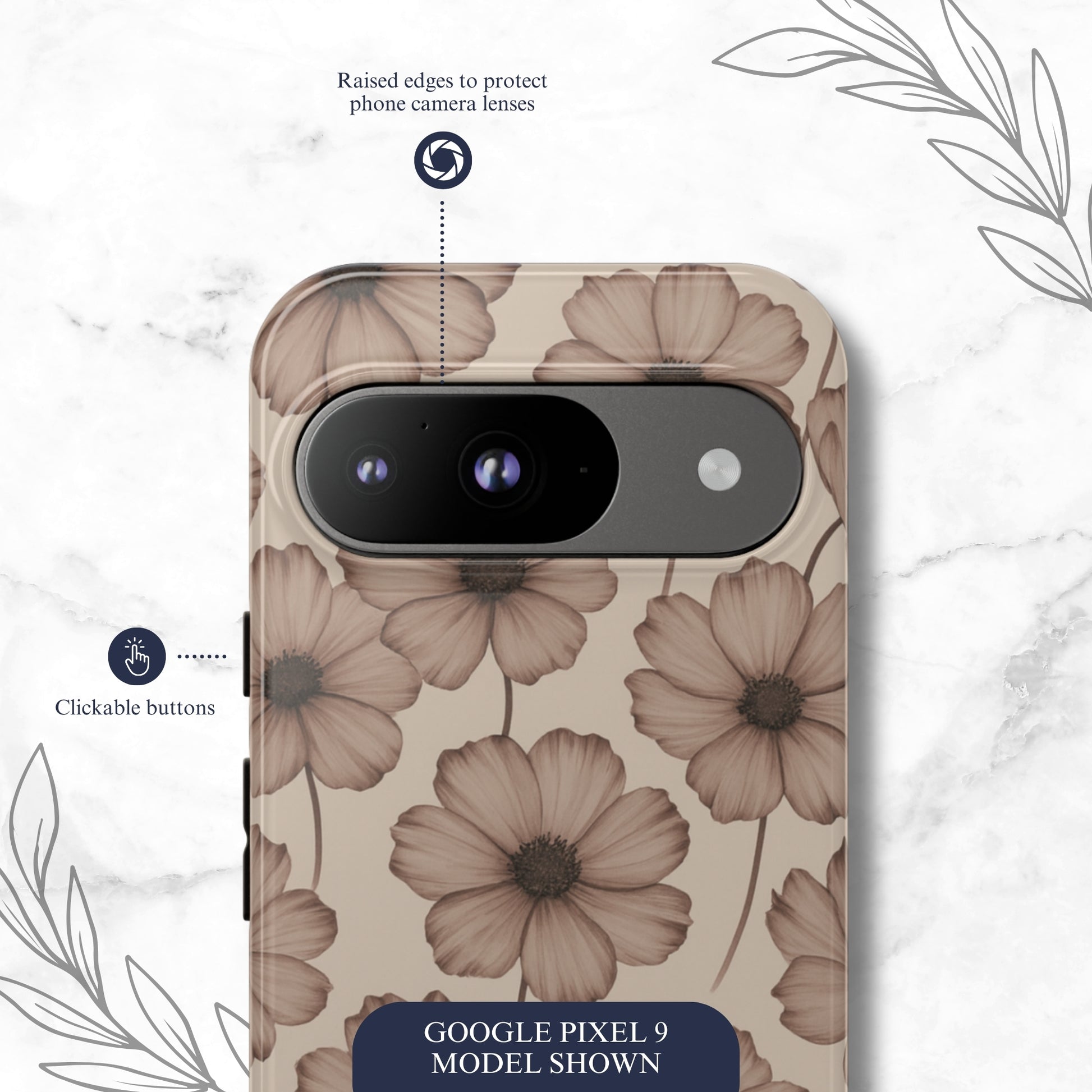 Sepia Bloom - Google Pixel Case Phone Case-aesthetic phone case-shockproof phone case-cute phone case-designer phone case-elegant phone case-luxury phone case-phone accessories-fashion accessory